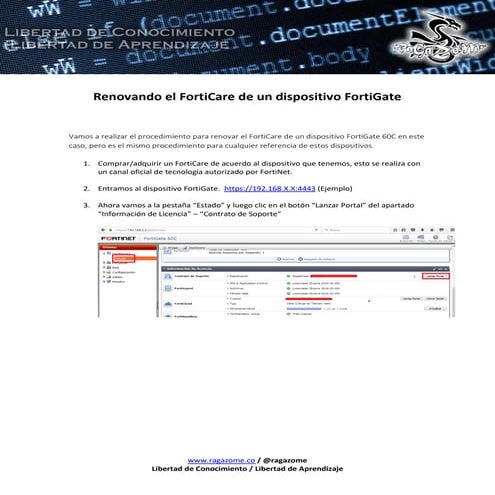 Renovando FortiCare de FortiGate