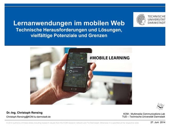 Lernanwendungen im mobilen Web – technische Herausforderungen und Lösungen, v...
