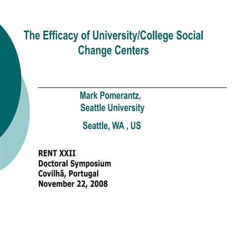 Rent XXII The Demand for University Social Entrepreneurship Programs