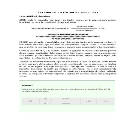 ANALISIS DE RATIOS DE RENTABILIDAD Y EFICIENCIA | PPTX
