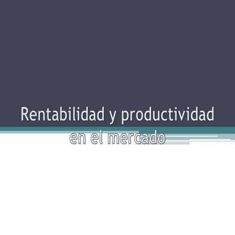 Rentabilidad y productividad en el mercado