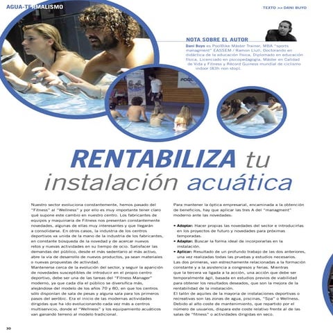 Rentabilizar tu instalacion acuatica cosmowellness