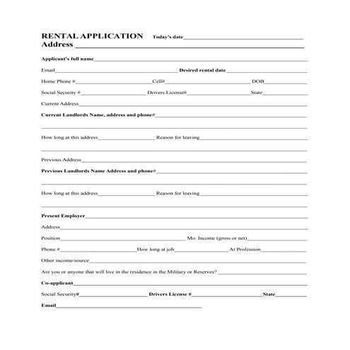 Rental Application | PDF