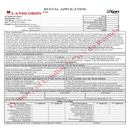 Rental Application