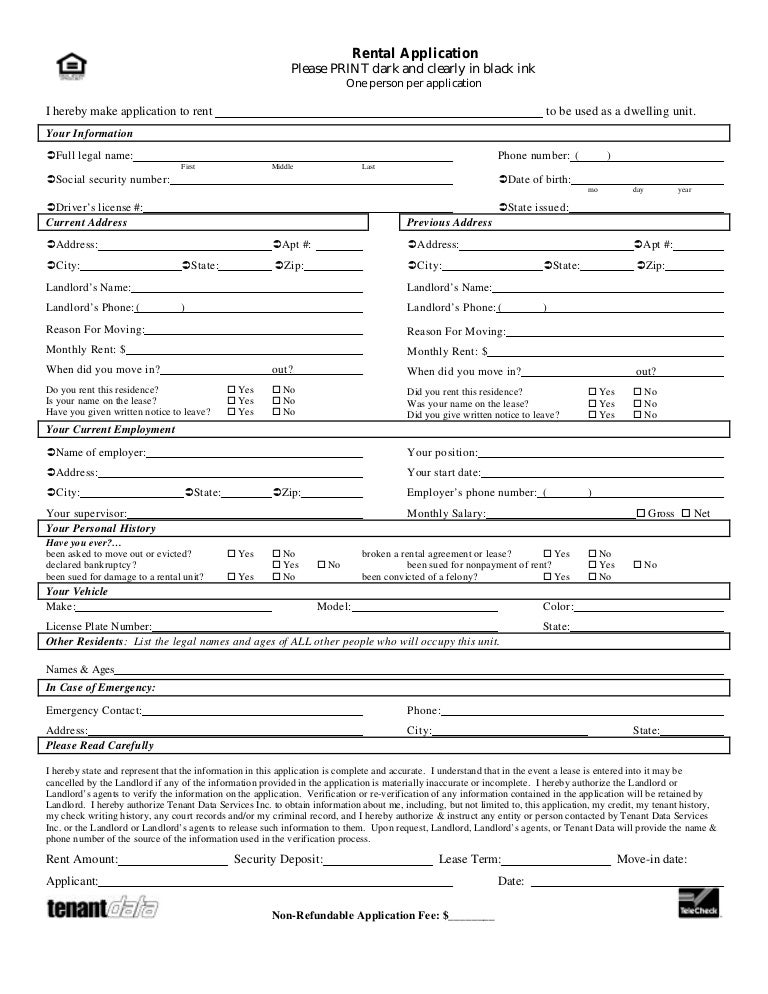 application to rent or lease form