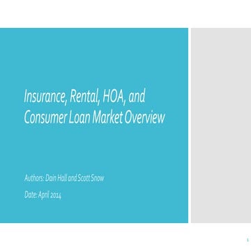 Rental, HOA, Insurance, Consumer Loans Markets Overview