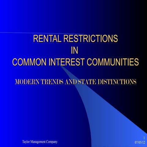 Rental restrictions