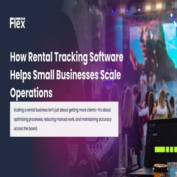 Rental staff scheduling software | Flex Rental Solutions | PDF
