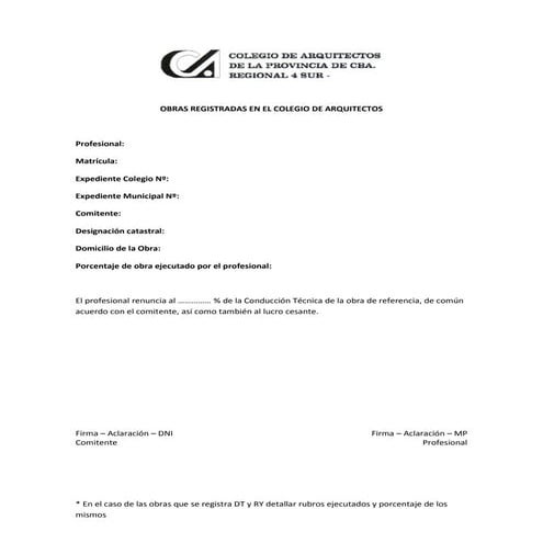 Renuncia del arquitecto