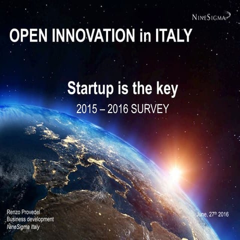 Open Innovation in italy- survey 2015-2016