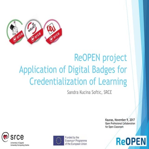 ReOPEN project Application of digital Badges for Credentialization of Learning