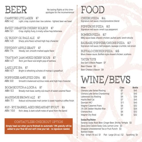 Reopening Beer & Food Menu | PDF