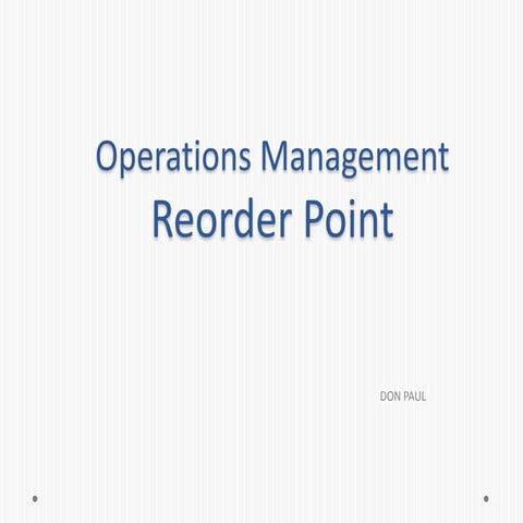 Reorder point