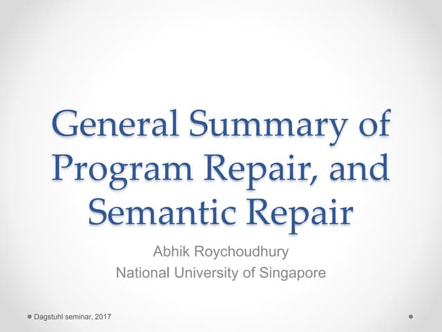 Repair dagstuhl jan2017