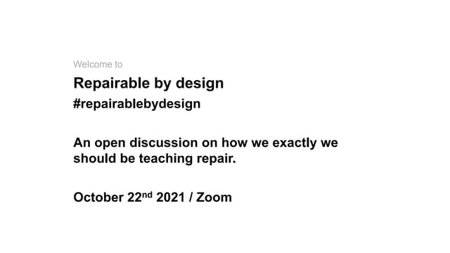 Repairable by design