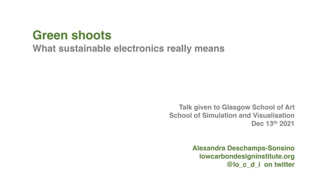 Design for repairability / Green shoots
