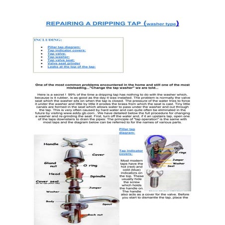 Repairing a dripping tap