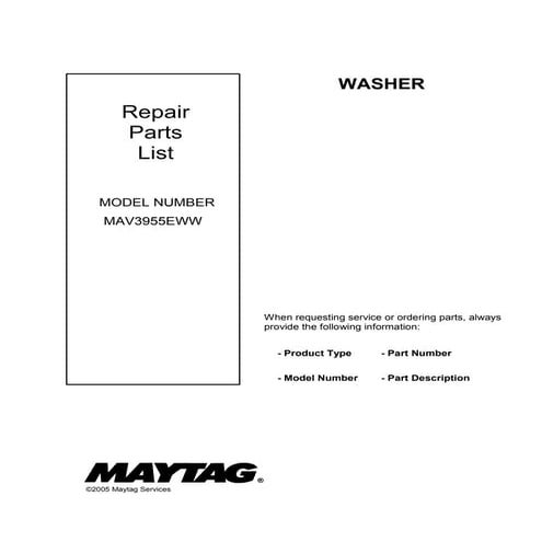 LAVADORA MAYTAG  MODEL MAV3955EWW