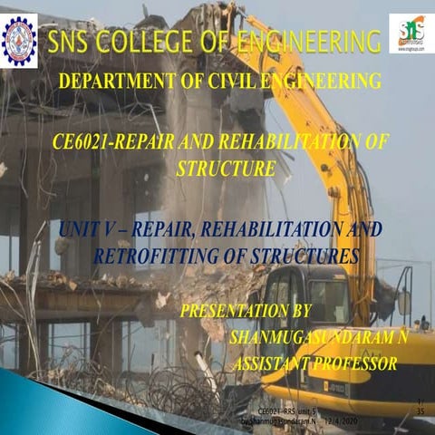 Repair, rehabilitation and retrofitting of structures - RRS