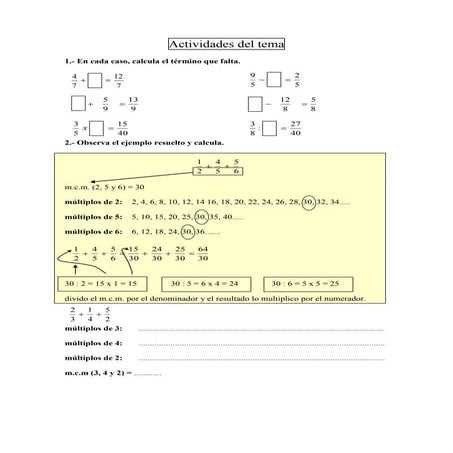 Repaso de fracciones