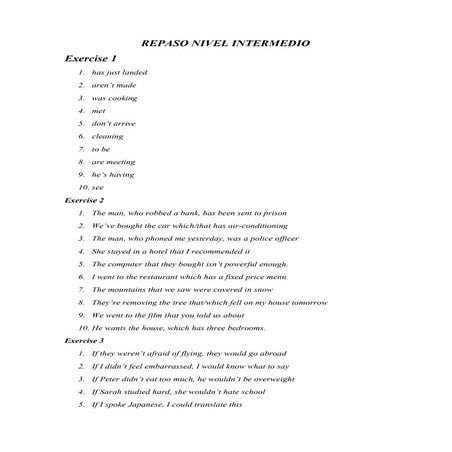 Repaso nivel intermedio