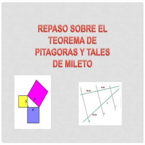 Repaso, teorema tales y pitagoras