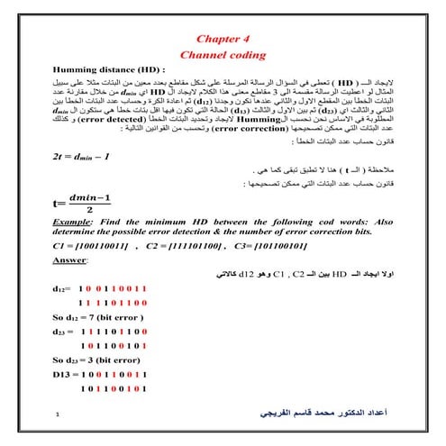 Repatino code - hamming code (7,4) - chapter four
