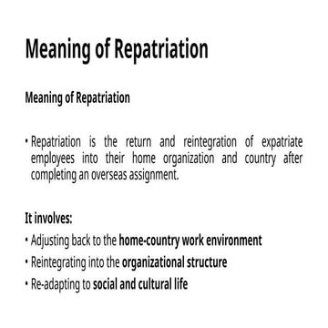 Expatriation and Repatriation | PPTX