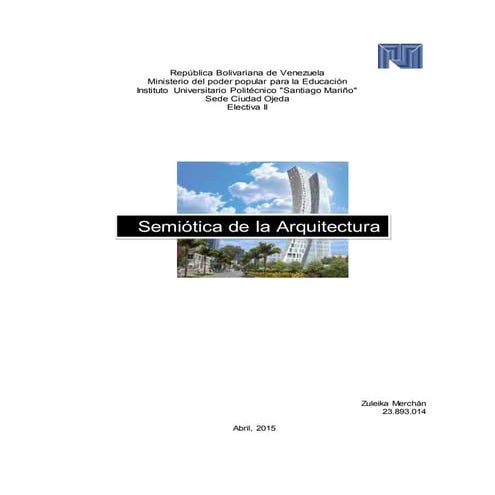 Semiótica de la Arquitectura.