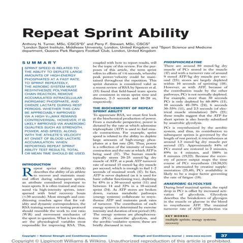 Repeat sprint ability 