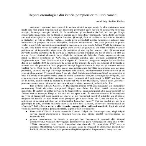 Repere din istoria pompierilor militari 