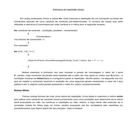 Repetições e vetores