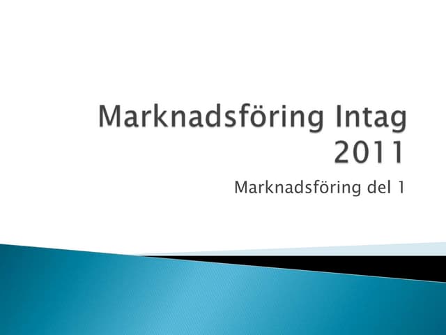 Marknadsföring i ett koncentrat