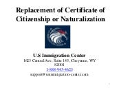Naturalization certificate replacement