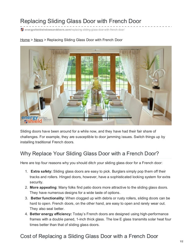 Replacing Sliding Glass Door With French