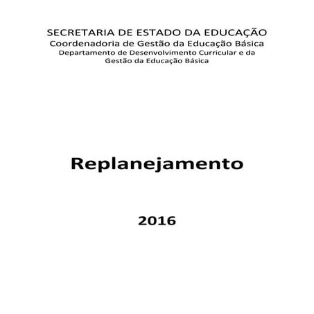 Replanejamento julho 2016
