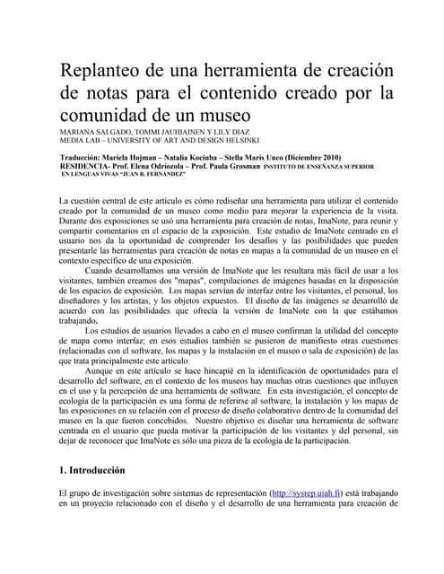Replanteo de una herramienta de creación de notas para el contenido creado po...