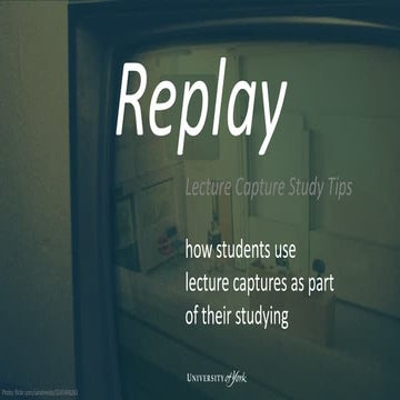 How students use lecture captures as part of their studying