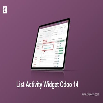 List Activity Widget in Odoo 14 