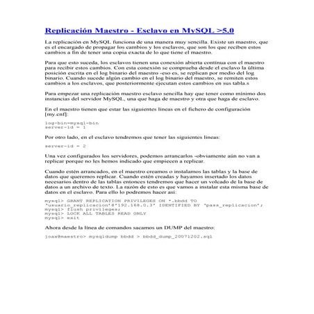 Replicación maestro