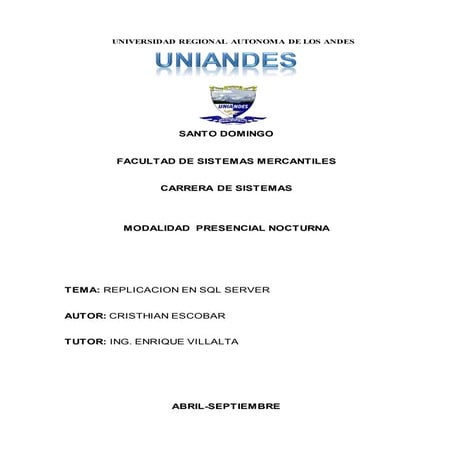 REPLICAS SQL SERVER
