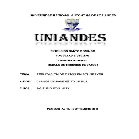 REPLICACIÓN DE DATOS SQL-SERVER