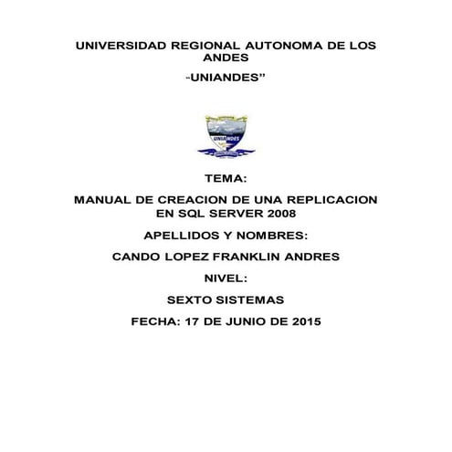 Manual de creacion de un publicador en  MS SQL SERVER 2008:: Publicador