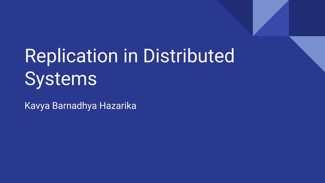 Replication in Distributed Systems | PPT
