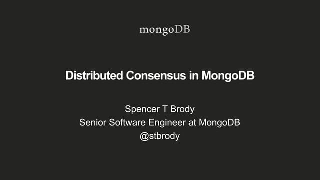 Distributed Consensus in MongoDB's Replication System