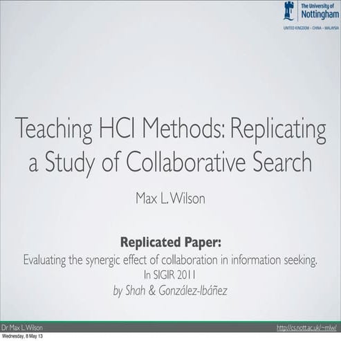RepliCHI - 8 Challenges in Replicating a Study