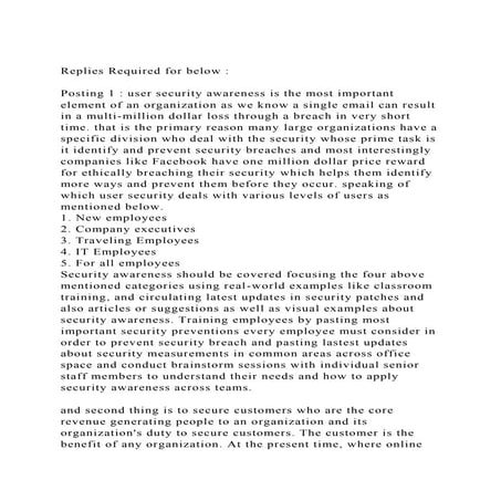 Replies Required for below  Posting 1  user security awarene.docx