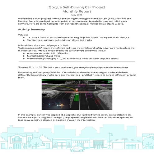 Google Self-Driving Car Project Monthly Report - May 2015