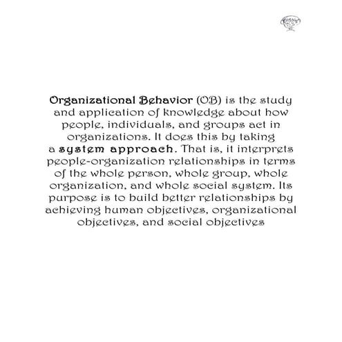 Organizational Behaviour