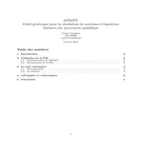 Report on GPU complex type usage